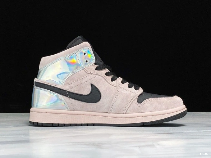 Bmlin Shoes 1 Mid Jordan Air BQ6472-602 Powder (W) Iridescent Dirty 0713